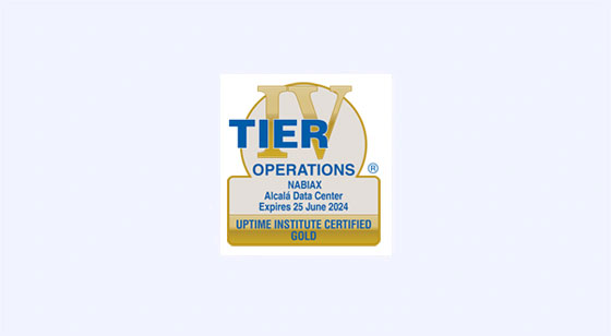 Sello Uptime Institute Certified Gold Tier IV operations Telefónica Alcala Data Center