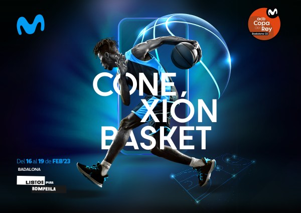 Imagen de un jugador de baloncesto con la frase Conexion Basket encima