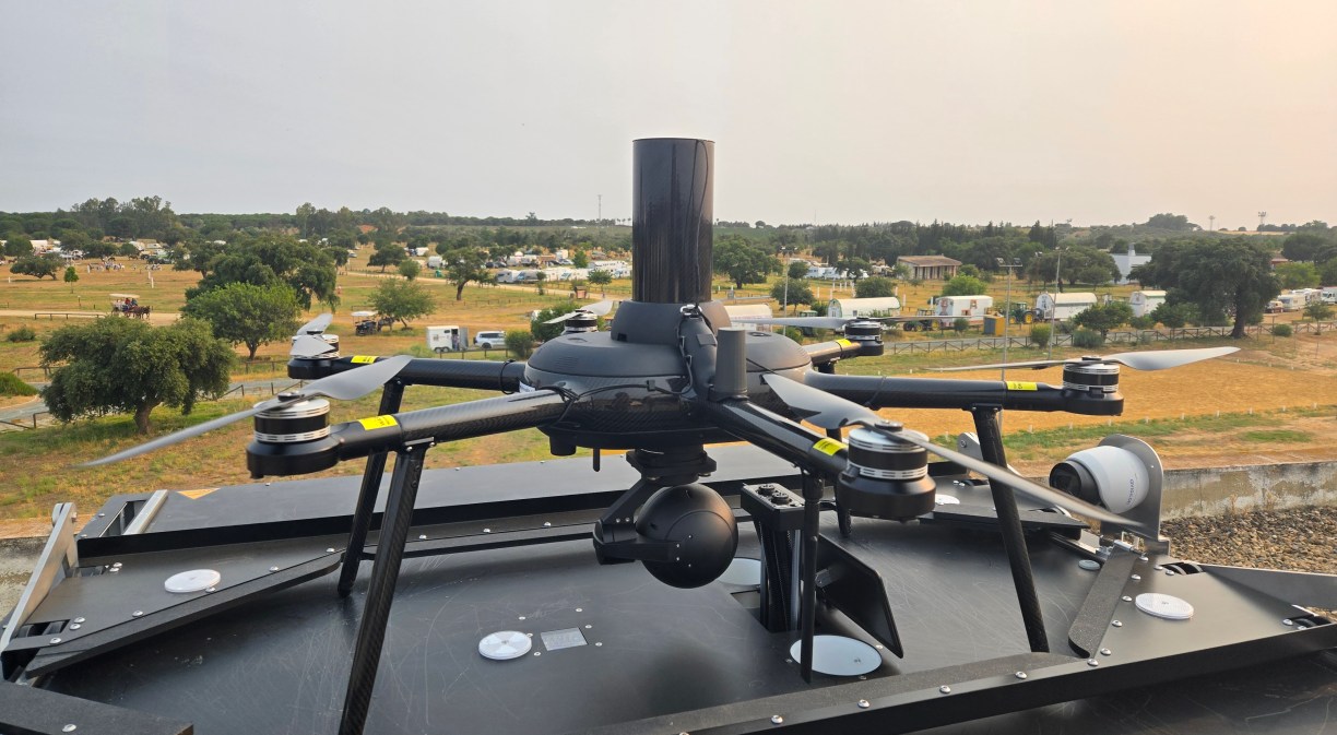 Dron en una terraza